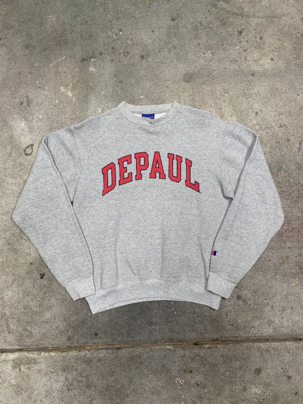 Vintage Retro Champion DePaul University Graphic Crewneck Sweater